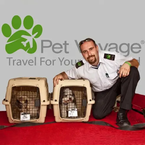 Pet Voyage Pilot with pets in carriers